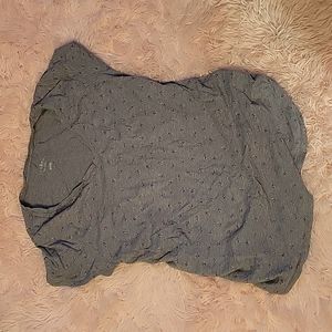 V-neck grey cherry print shirt